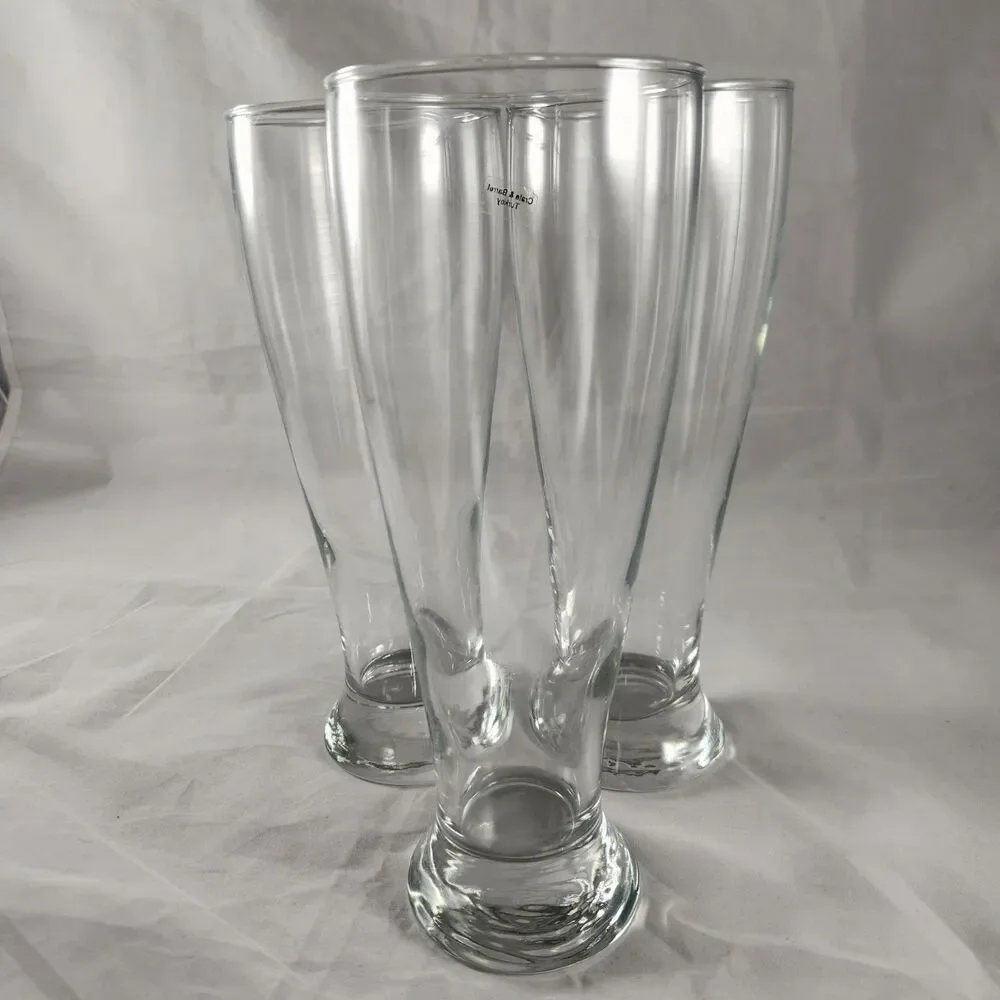 Set of 3 Vintage Crate & Barrel Weizen Beer Glasses 24 Ounce Made in Turkey